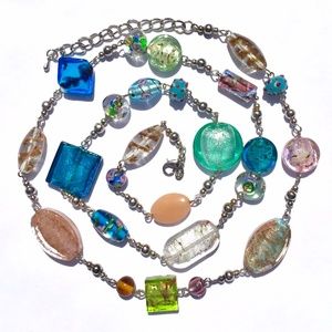 ART GLASS Venetian Bead Necklace